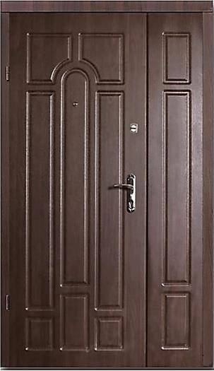 Форт-М Двері полуторні вуличні модель Класик комплектація "Стандарт Плюс" колір Горіх коньячний, 1200/2050 Київ - фото 1