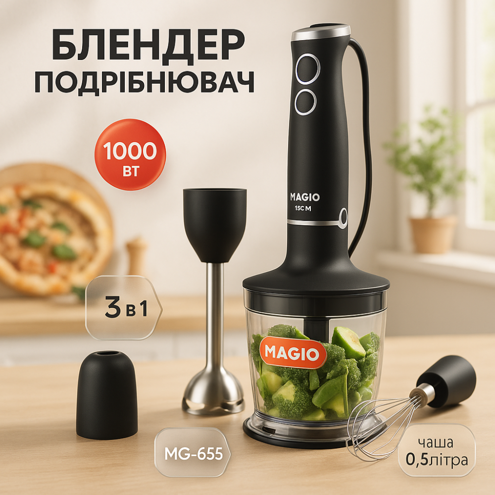 Занурювальний блендер з міксером з чашею кухонний, Блендер для змішування крему переносний DY-42 Львів - фото 15
