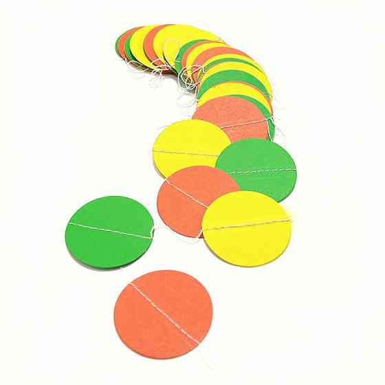 Гирлянда кружки на нитке для декора 4 м на 6 см разноцветный Киев