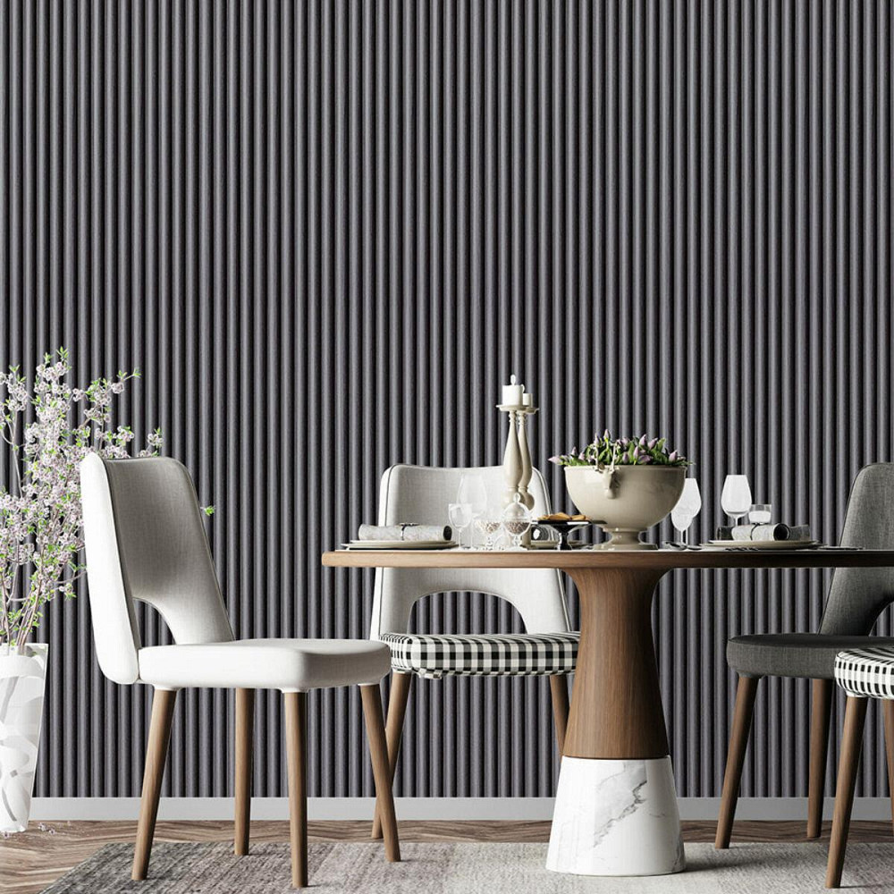 Рейка декоративна WPC кругла стінова 3000х152х15мм Графіт SW-00001873 Київ - фото 7