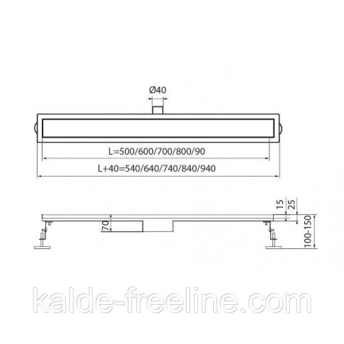 Душевой трап KOER FD01-70x500 з нержавеющей стали SUS304 70x500мм Харьков - изображение 2
