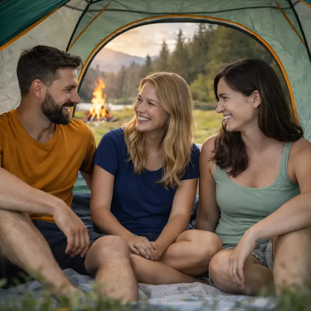 Автоматическая 3х местная палатка с навесом 210х150х125 / Палатка для кемпинга на два входа Коломыя - изображение 7