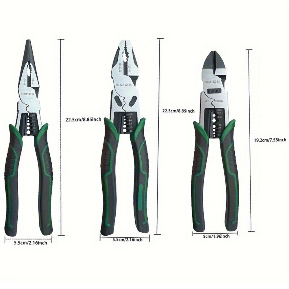 Набір інструментів ручних 3 шт: бокорізи, довгогубці, комбіновані плоскогубці з сумкою з функцією обтиску кабелю Кам'янець-Подільський - фото 9
