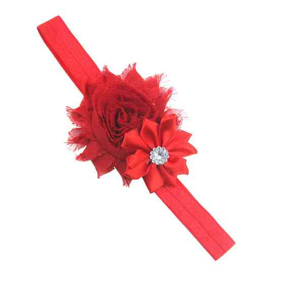 Повязочка на голову детская красная - декор 9см, размер универсальный (на резинке) Киев