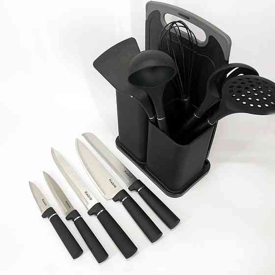 Набір кухонного начиння на підставці Magio MG-1097B, Силіконовий набір для кухні кухарського FV-55 Львів