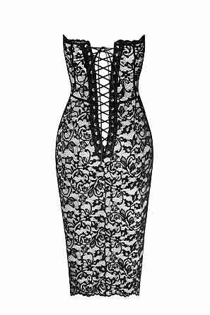 Сукня Noir Handmade F301 Catalyst, M, black, міді, мереживо, відкриті плечі, шнурівка на спині Sex Aura Київ