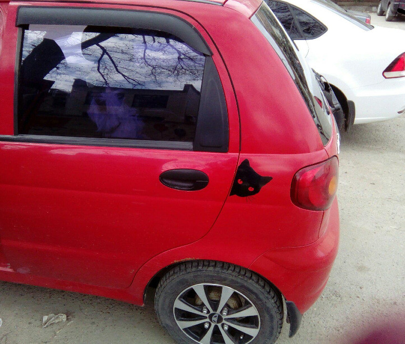 Наклейка Кот на авто Чёрная , Белая светоотражающа Киев - изображение 7