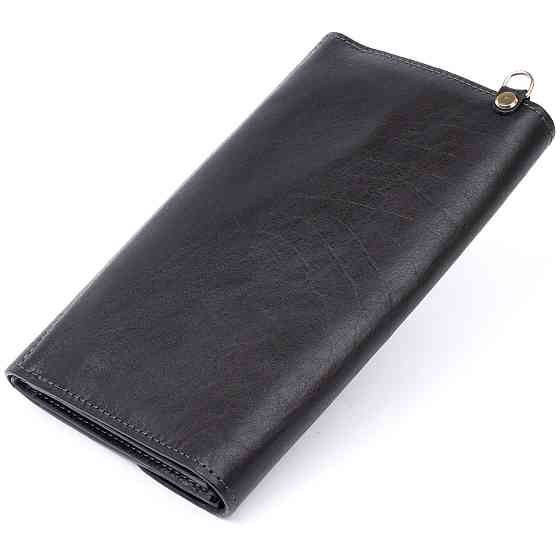 Горизонтальная барсетка-клатч мужская в гладкой коже GRANDE PELLE 11298 Черная Киев