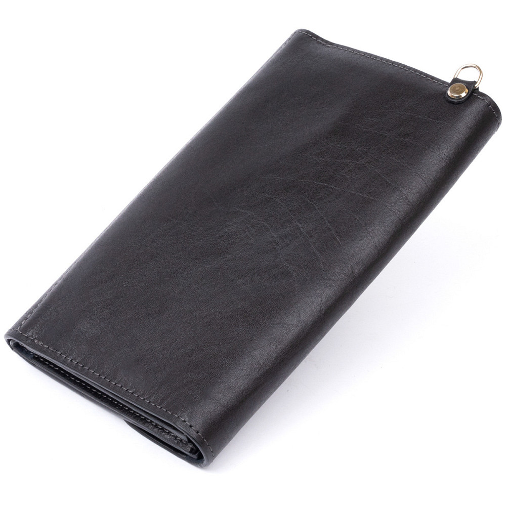 Горизонтальная барсетка-клатч мужская в гладкой коже GRANDE PELLE 11298 Черная Киев - изображение 2