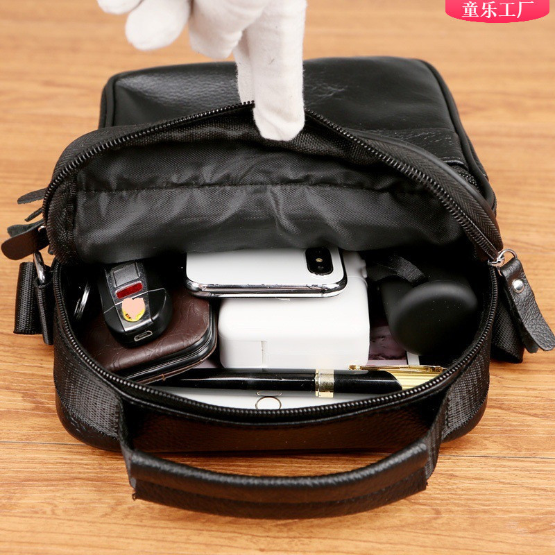 Мужская борсетка через плечо 23х27х9 / мессенджер наплечный из натуральной кожи, черный Каменское - изображение 16