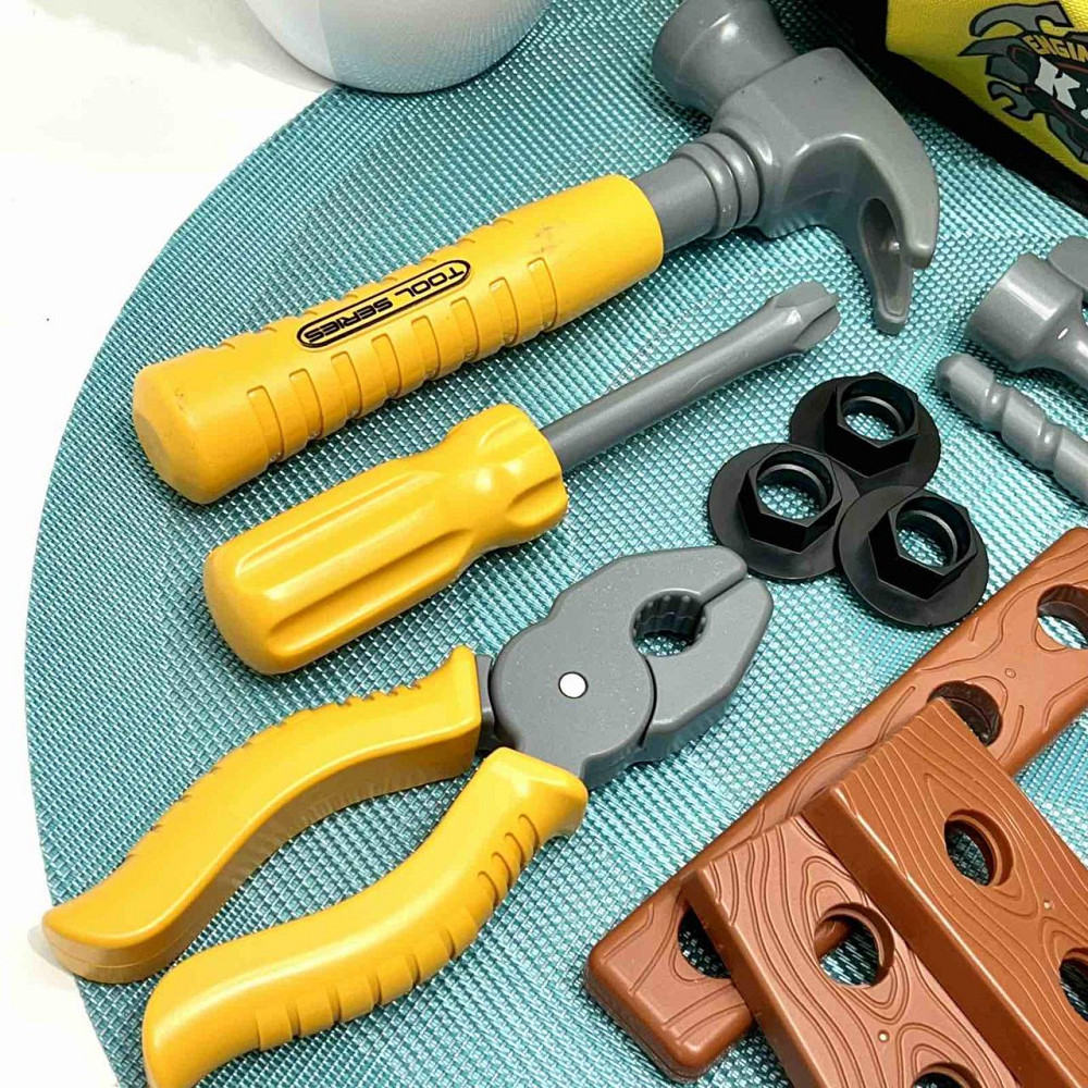 Набір інструментів шуруповерт молоток гайки викрутка у валізці Жовтий (T013) Чернігів - фото 6