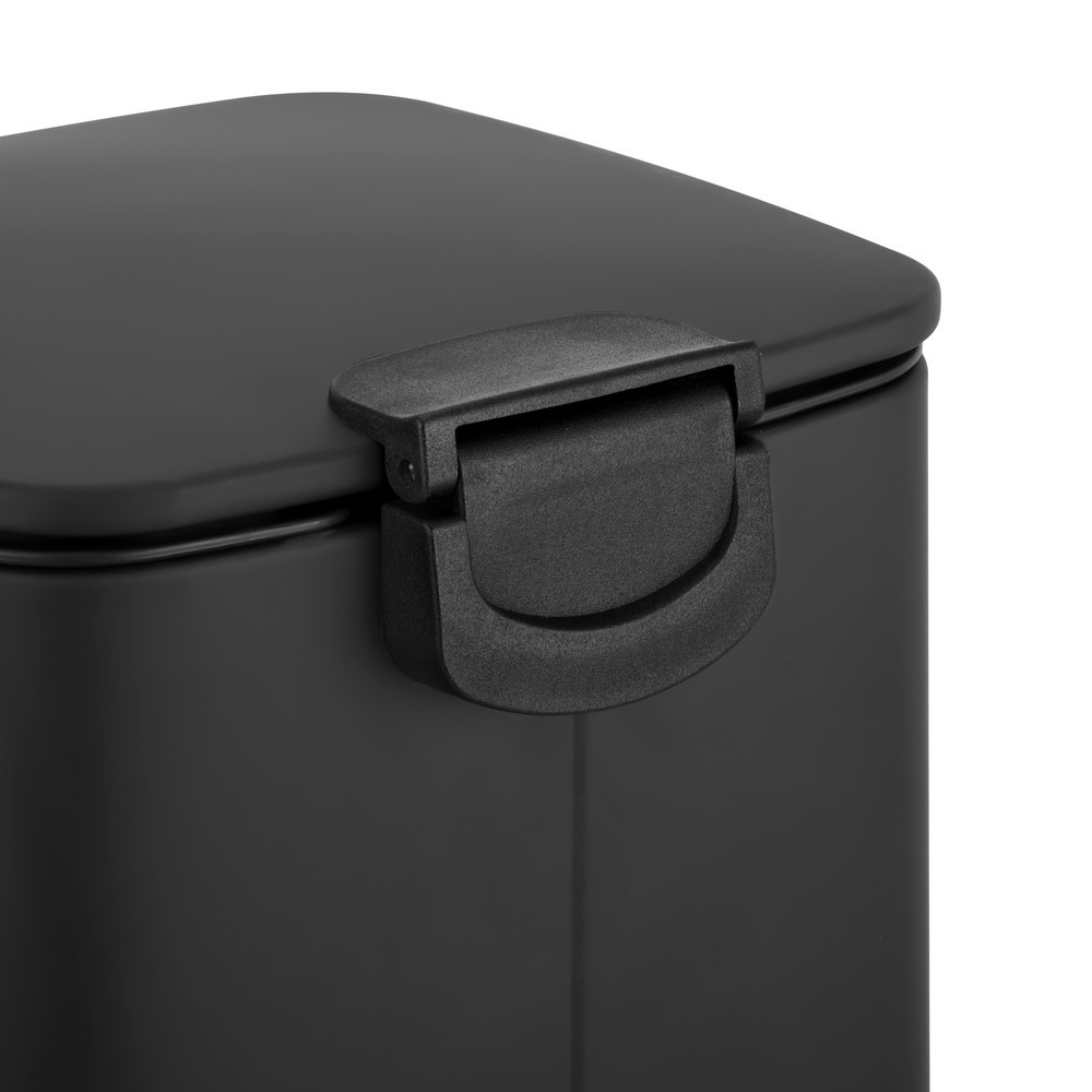 Відро для сміття з плавним закриттям квадратне Zerix Kubix-TC0108 Black 8 л колір чорний (ZX5892) Київ - фото 7