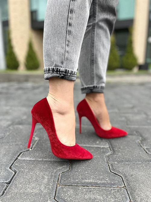Comer Туфлі жіночі COMER червоні оксамит каблук 11см 35р.36р.38р. (1928) Коломыя - изображение 9
