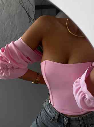 Женский стильный базовый корсет костюм Lux,регилин Розовый, 46 Одесса