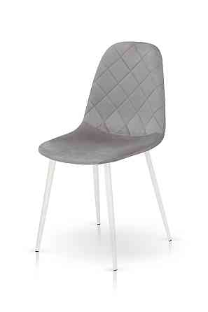 Стілець Ембер-L, білий/велюр світло-сірий Київ