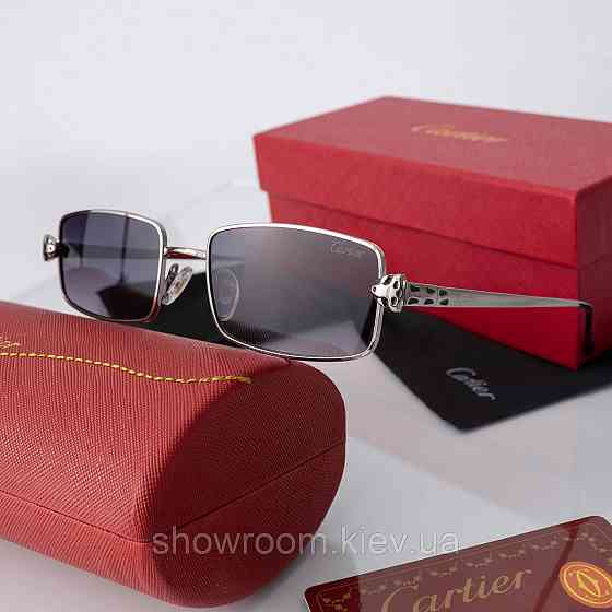 Жіночі стильні сонцезахисні окуляри Cartier (62870) silver Київ