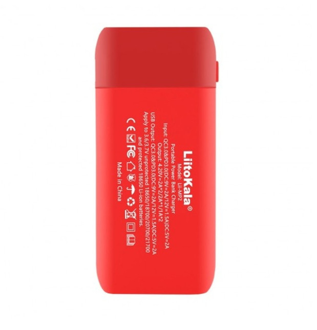 Зарядний пристрій-павербанк LiitoKala Lii-MP2 для акумуляторів на 2 канали (Червоний) Вінниця - фото 4