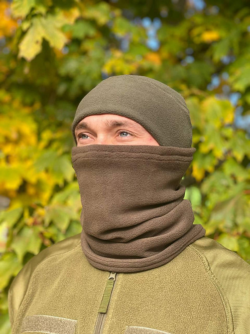 Флісова шапка олива Київ - фото 5