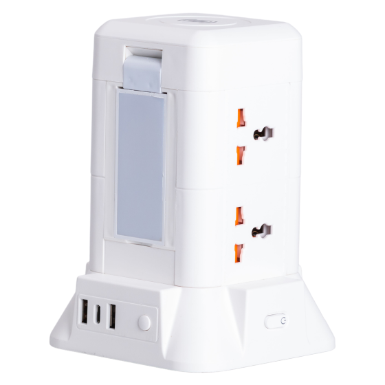 Yiwu Мережевий фільтр подовжувач 4.8 м з лампою на 6 універсальних розеток з 2 USB, 1 Type-C, б Коломия