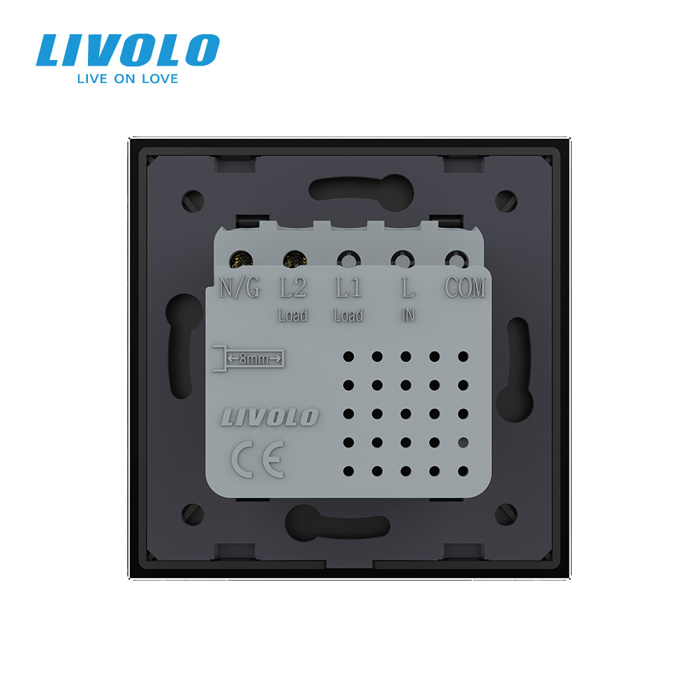 LIVOLO Розетка USB-A та USB-C з Power Delivery 36W LIVOLO чорна матова скло Коломия - фото 8