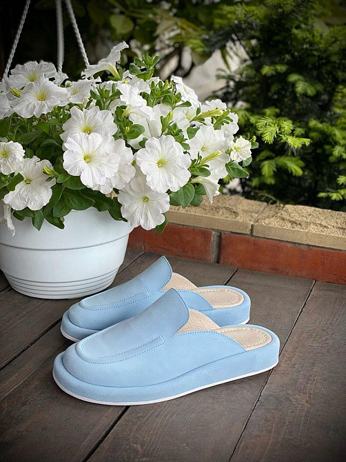 Шльопанці жіночі, натуральна замша, із закритим носком блакитні літні M.KRAFT 1113 р. 36-41 Коломыя - изображение 3