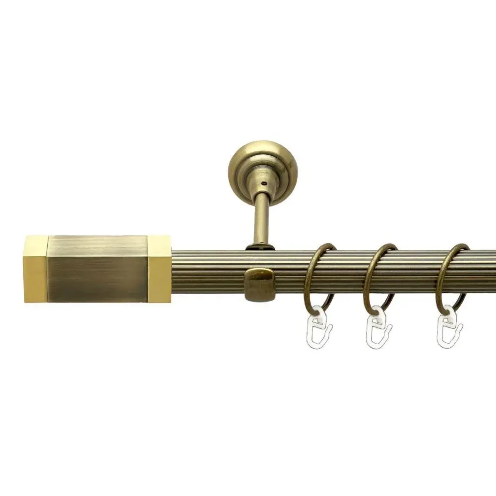 Карниз Orvit Квадро металевий однорядний відкритий рифлена труба кільце металеве Антик 25 мм 160 см (00-00019174) Львів - фото 1