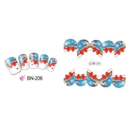 Наклейки на ногти новогодние бантики, размер стикера 6*5см, инструкция по применению есть в описании Киев