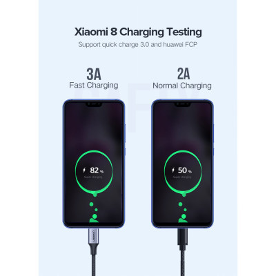 Дата кабель USB 2.0 AM to USB-C 3.0m 3.0A 18W US288 Space Gray Ugreen (60408) Вінниця - фото 7
