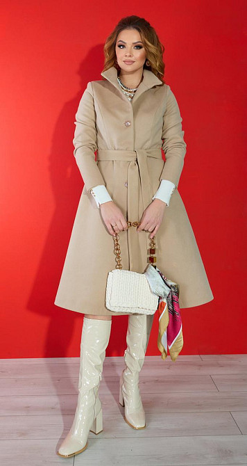 Красиве кашемірове пальто великого розміру Київ - фото 2