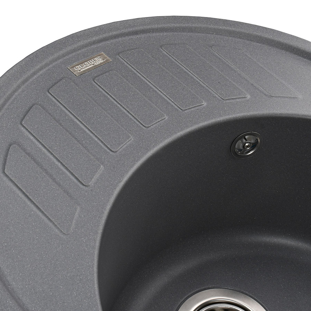 Гранітна мийка Globus Lux ARNO сірий металік 620х500мм-А0003 Тернопіль - фото 3