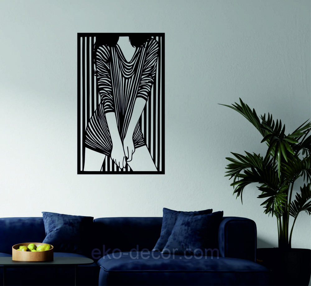 Декоративное настенное Панно «Девушка» Декор на стену 70*43 см, Черный Киев - изображение 5