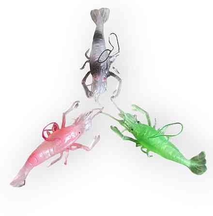 Іграшкова силіконова велика креветка 13 см черний Київ