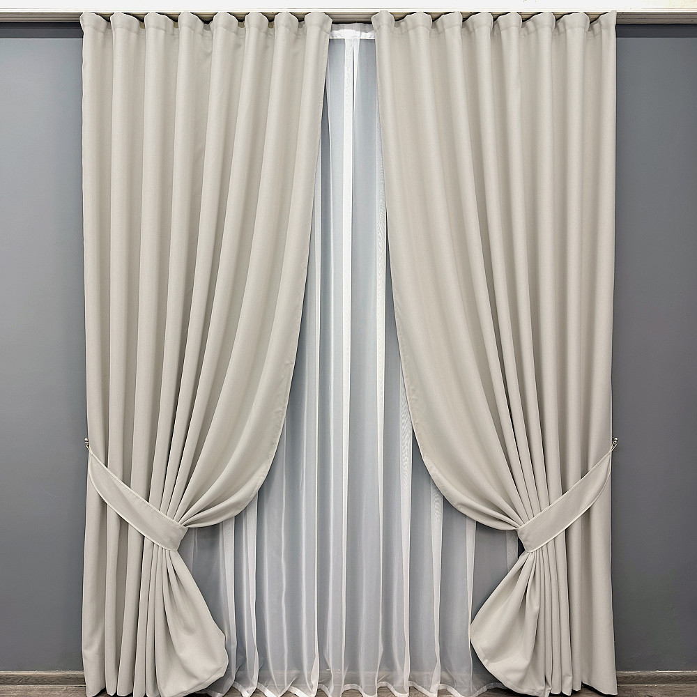 Комплект штор VR-Textil Блекаут двосторонній Scandi № 1902ш Таш 150х270 см 2 шт (33-0935) Київ - фото 2