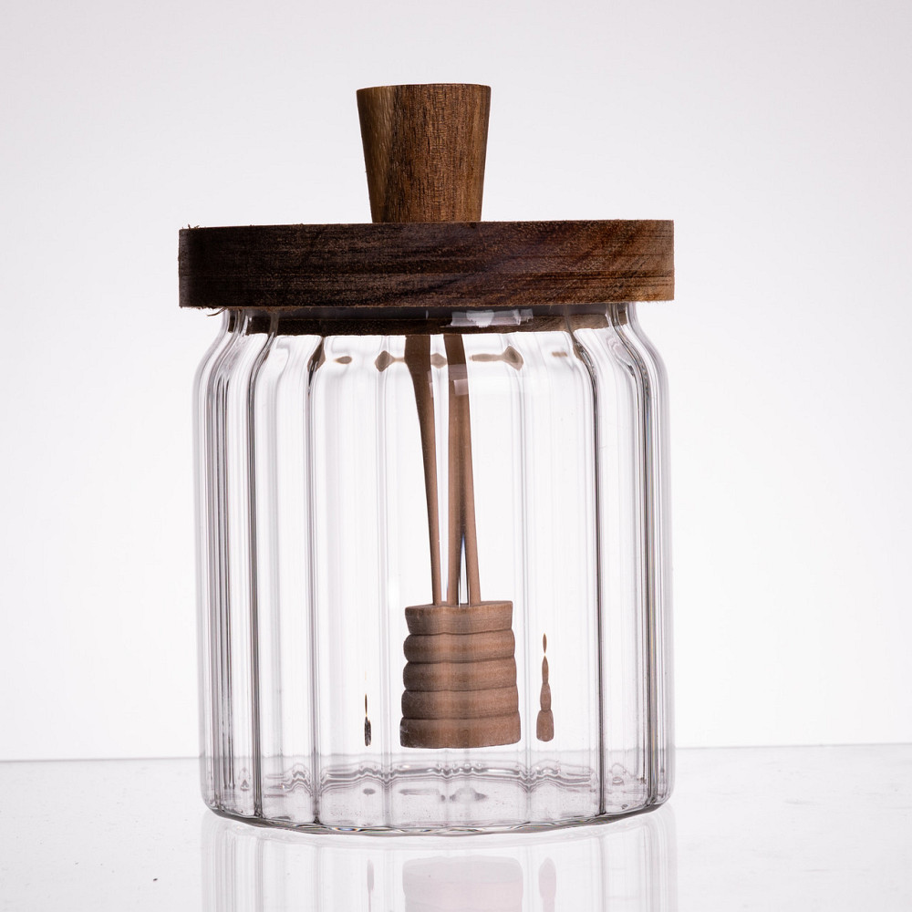 Yiwu Медовниця скляна з кришкою і ложкою 500 (мл) 64486-5 Коломыя - изображение 3