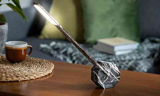 Світильник "OCTAGON ONE" на 4 рівні освітлення, чорний мармур Рівне