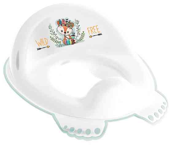 Накладка дитяча антиковзка  на сидіння унітазу WILD&FREE LITTLE FOX white green Київ