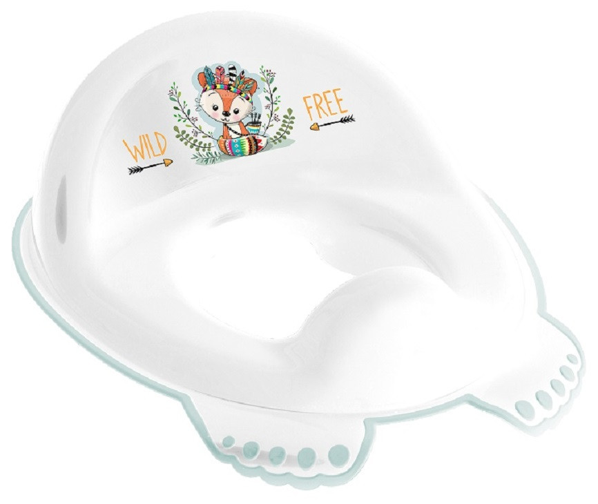 Накладка дитяча антиковзка  на сидіння унітазу WILD&FREE LITTLE FOX white green Київ - фото 1