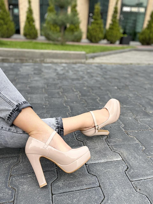 Туфлі жіночі STILLETA бежеві еко-лак каблук 11см (D280-J250-4) Коломия - фото 3