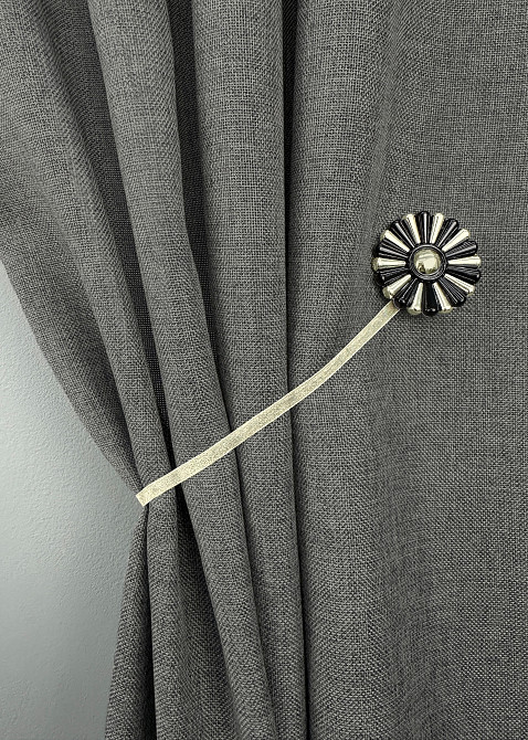 Магніти для штор і гардин Хризантема набір 2 шт Чорний з золотистим (81-305) Київ - фото 5