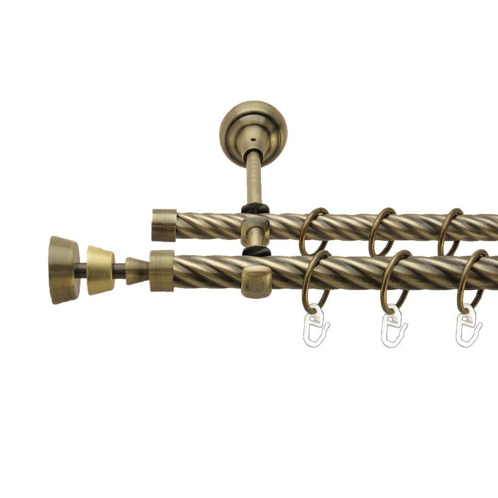 Карниз Orvit Піраміса металевий дворядний відкритий скручена труба кільце металеве Антик 19\16 мм 160 см (00-00017473) Львів - фото 1