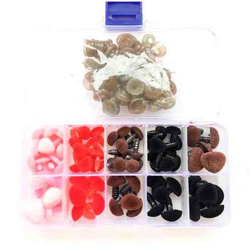 Набір трикутних носиків для іграшок 11-17 мм 4 кольори з фіксатором 70 шт флокові Київ