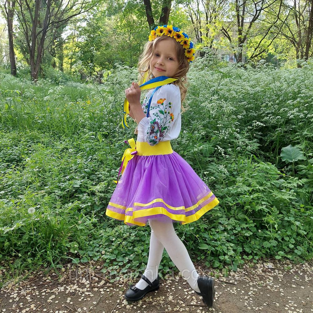 Вишиванка фіолетова для дівчинки Маргаритка 104-122 Кривий Ріг - фото 2