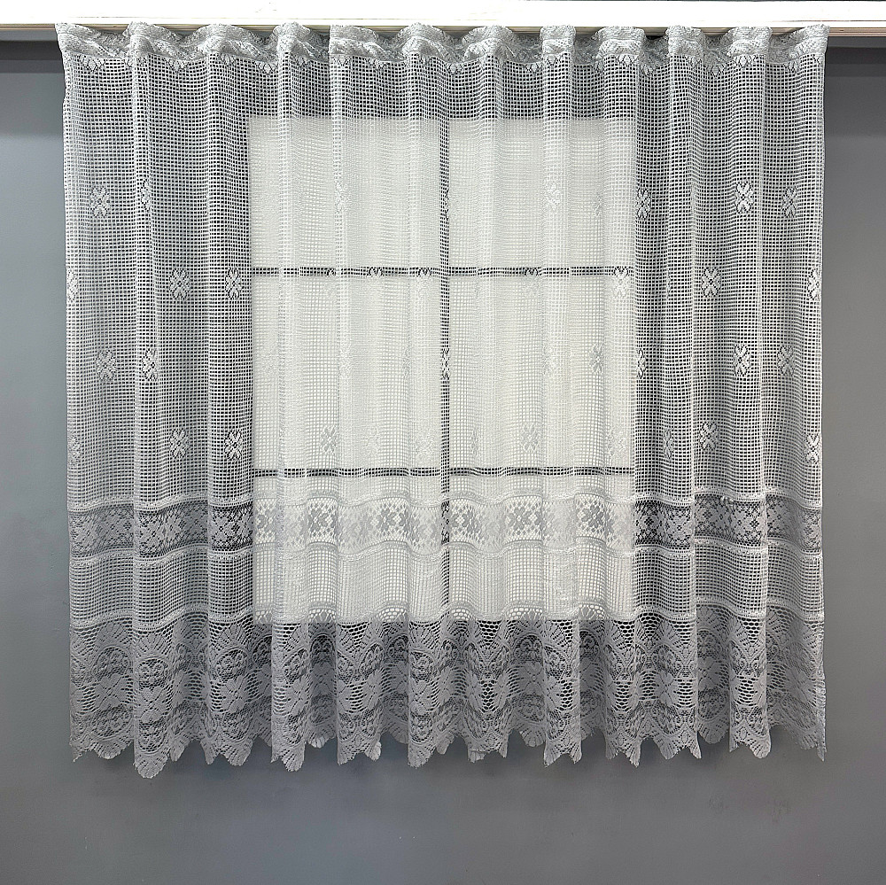 Тюль сетка VR-Textil Juli № 1716т Арка на кухню цвет серый 300х160 см (53-0027) Киев - изображение 2