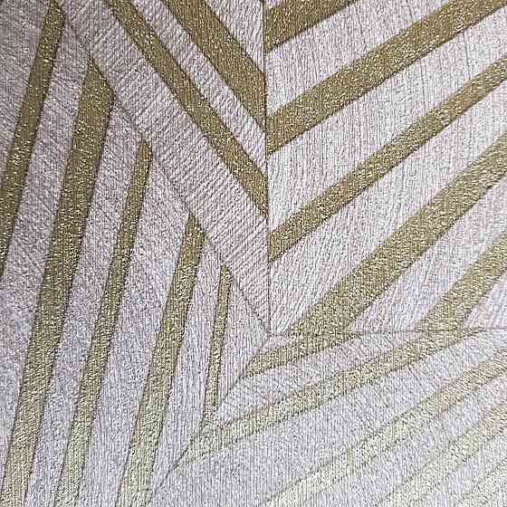 Шпалери метрові вінілові на флізелін дизайнерські Erismann Elle геометрія абстракція смуги рожеві золотом 3д Київ