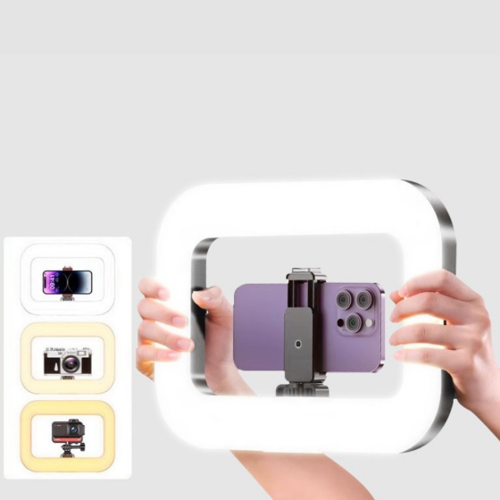 Кольцевая лампа для смартфона и камеры,Риг держатель с LED подсветкой с аккумулятором 8000mAh для видеосъёмок Каменец-Подольский