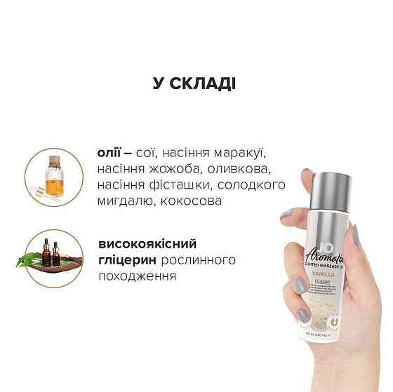 Натуральное массажное масло JO Aromatix Massage Oil Vanilla 120 мл Sex Aura Киев