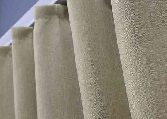 Комплект коротких штор VR-Textil Льон Мішковина № 114ш Бежевий 130х170 см 2 шт (35-0107) Київ