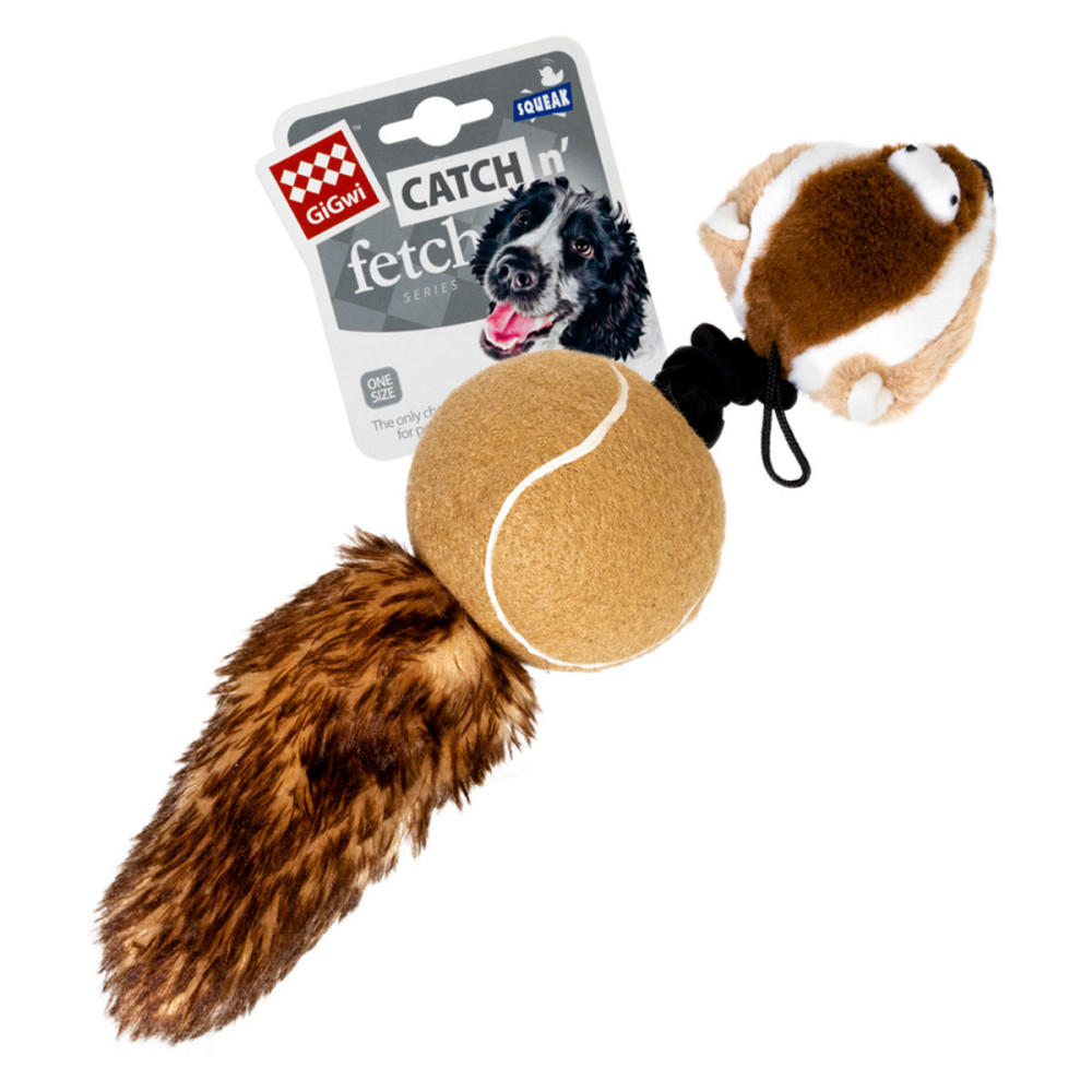 Игрушка для собак Барсук с 2-мя пищалками GiGwi Catch&fetch, искусственный мех, теннисная резина, веревка, 32 см Киев - изображение 2