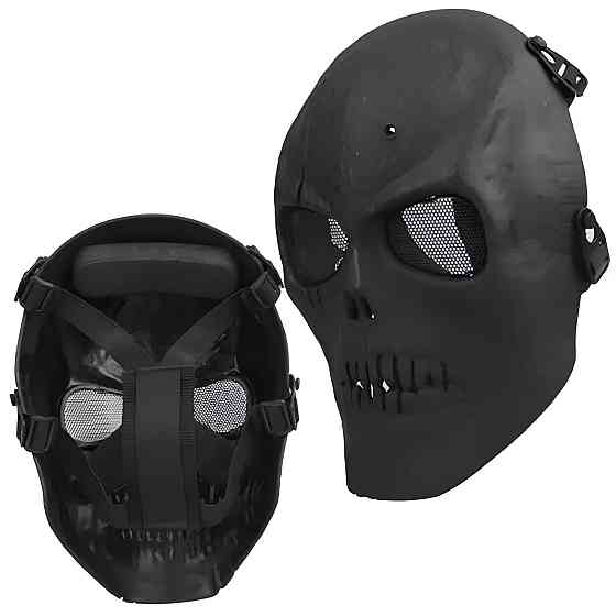 Маска-шлем в форме черепа черная — защитная маска для страйкбола, езды на мотоцикле, косплея, Хэллоуина и тематических мероприятий Киев