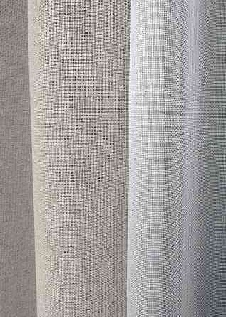 Комплект штор VR-Textil 100% блэкаут ASHEN NIGHT 150х270 2шт и Тюль 600х270 1842ш-1153т пепельный с белым 71-082/5 Киев